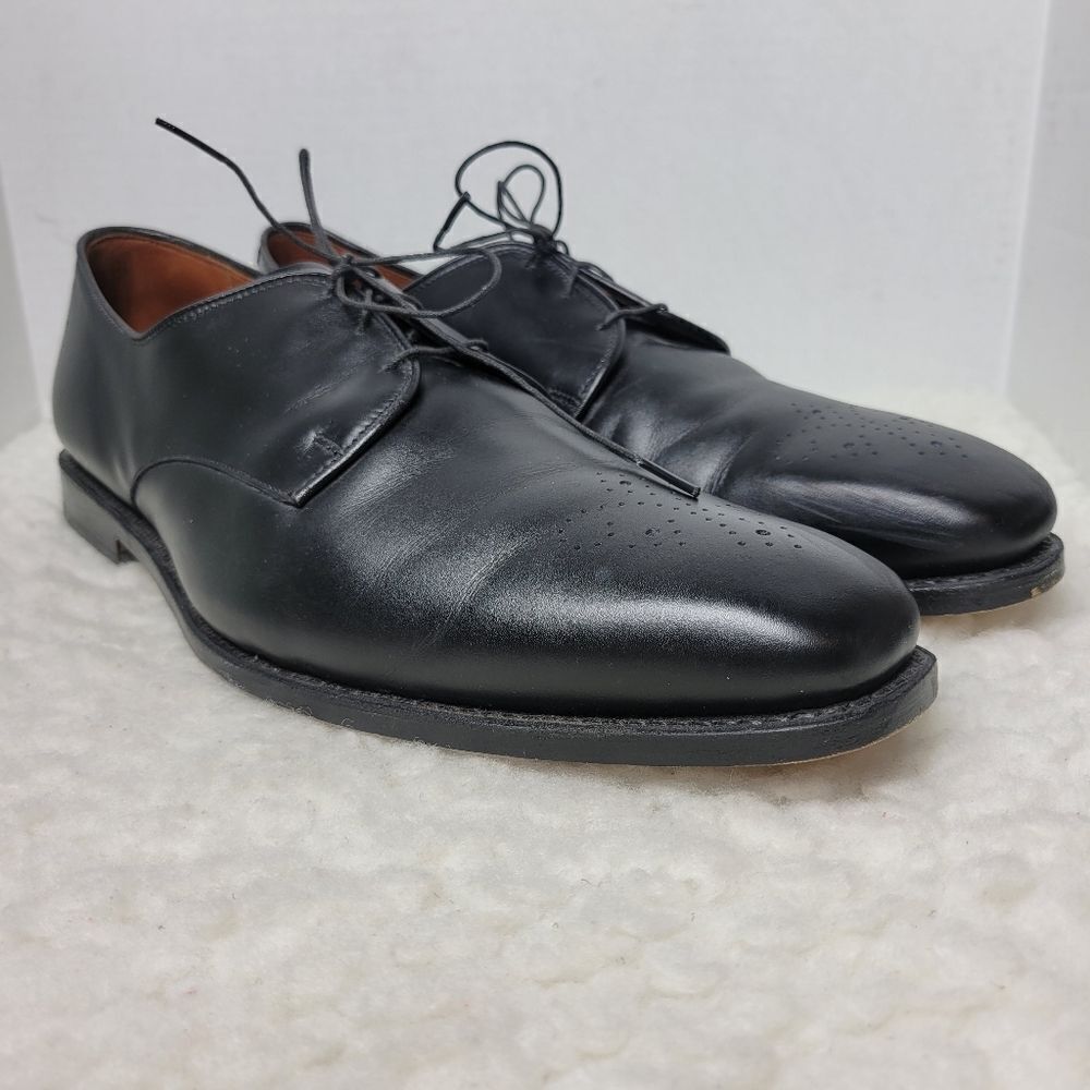 Allen Edmonds Flatiron Men's 15 Shoes Black Leather Brogue Toe Oxford Derby